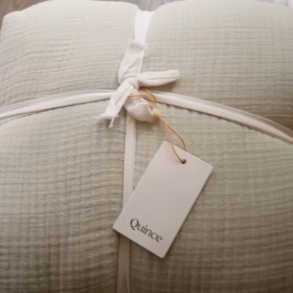 NEW Quince 100% Organic KING Cotton Airy Gauze Duvet Cover + Shams  MIST